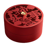 Maxbell Serving Tray Round Serving Dish for Spring Festival Chinese New Year Parties red lid