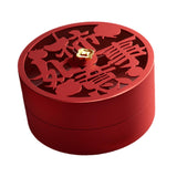 Maxbell Serving Tray Round Serving Dish for Spring Festival Chinese New Year Parties red lid