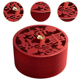 Maxbell Serving Tray Round Serving Dish for Spring Festival Chinese New Year Parties red lid