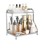 Maxbell Bathroom Organizer Countertop 2 Tiers for Living Room Dressing Table Kitchen Argent