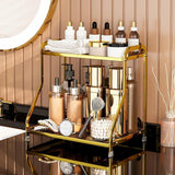 Maxbell Bathroom Organizer Countertop 2 Tiers for Living Room Dressing Table Kitchen Gold