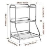 Maxbell Bathroom Organizer Countertop Three Tier Vanity Tray for Kitchen Room sliver