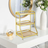 Maxbell Bathroom Organizer Countertop Three Tier Vanity Tray for Kitchen Room gold