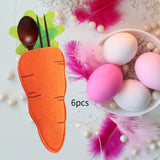 Maxbell 6 Pieces Easter Carrot Cutlery Holders Pouch Bags for Birthday Party Wedding
