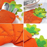 Maxbell 6 Pieces Easter Carrot Cutlery Holders Pouch Bags for Birthday Party Wedding