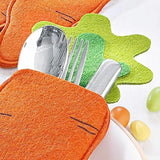 Maxbell 6 Pieces Easter Carrot Cutlery Holders Pouch Bags for Birthday Party Wedding