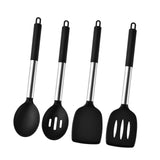 Maxbell 4Pcs Cooking Utensils Mixing Easy to Clean Spoons Stirring Nonstick Cookware Black