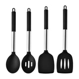Maxbell 4Pcs Cooking Utensils Mixing Easy to Clean Spoons Stirring Nonstick Cookware Black