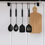 Maxbell 4Pcs Cooking Utensils Mixing Easy to Clean Spoons Stirring Nonstick Cookware Black