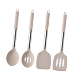 Maxbell 4Pcs Cooking Utensils Mixing Easy to Clean Spoons Stirring Nonstick Cookware Beige