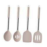 Maxbell 4Pcs Cooking Utensils Mixing Easy to Clean Spoons Stirring Nonstick Cookware Beige