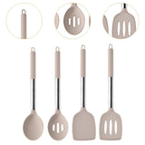 Maxbell 4Pcs Cooking Utensils Mixing Easy to Clean Spoons Stirring Nonstick Cookware Beige