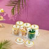 Maxbell Dry Fruit Tray with Lid with Tray Wedding Nuts Plate for Wedding Party Candy clear