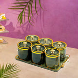 Maxbell Dry Fruit Tray with Lid with Tray Wedding Nuts Plate for Wedding Party Candy green