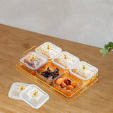 Maxbell Fruit Plate with Lid Removable Serving Dishes for Candy Veggies Party Supply Amber