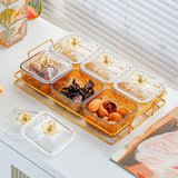Maxbell Fruit Plate with Lid Removable Serving Dishes for Candy Veggies Party Supply Amber