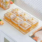 Maxbell Fruit Plate with Lid Removable Serving Dishes for Candy Veggies Party Supply Amber