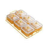 Maxbell Fruit Plate with Lid Removable Serving Dishes for Candy Veggies Party Supply Amber
