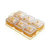 Maxbell Fruit Plate with Lid Removable Serving Dishes for Candy Veggies Party Supply Amber