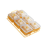 Maxbell Fruit Plate with Lid Removable Serving Dishes for Candy Veggies Party Supply Amber