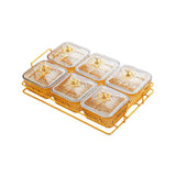 Maxbell Fruit Plate with Lid Removable Serving Dishes for Candy Veggies Party Supply Amber