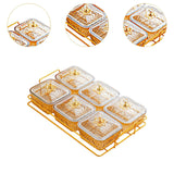 Maxbell Fruit Plate with Lid Removable Serving Dishes for Candy Veggies Party Supply Amber