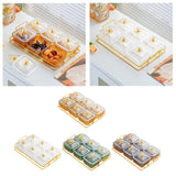 Maxbell Fruit Plate with Lid Removable Serving Dishes for Candy Veggies Party Supply Amber