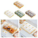 Maxbell Fruit Plate with Lid Removable Serving Dishes for Candy Veggies Party Supply Amber