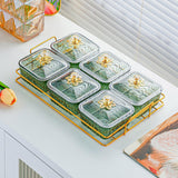 Maxbell Fruit Plate with Lid Removable Serving Dishes for Candy Veggies Party Supply Viridis
