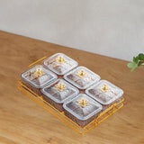 Maxbell Fruit Plate with Lid Removable Serving Dishes for Candy Veggies Party Supply Smoky grey