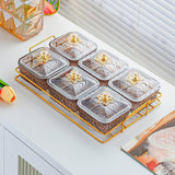 Maxbell Fruit Plate with Lid Removable Serving Dishes for Candy Veggies Party Supply Smoky grey