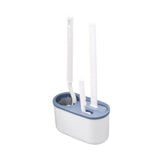 Maxbell 3Pcs Toilet Cleaning Brushes with Holder Sturdy for Household Hotel Bathroom Blue