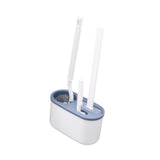 Maxbell 3Pcs Toilet Cleaning Brushes with Holder Sturdy for Household Hotel Bathroom Blue