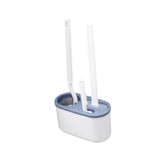Maxbell 3Pcs Toilet Cleaning Brushes with Holder Sturdy for Household Hotel Bathroom Blue