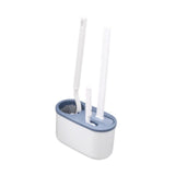 Maxbell 3Pcs Toilet Cleaning Brushes with Holder Sturdy for Household Hotel Bathroom Blue