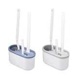 Maxbell 3Pcs Toilet Cleaning Brushes with Holder Sturdy for Household Hotel Bathroom Blue