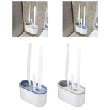 Maxbell 3Pcs Toilet Cleaning Brushes with Holder Sturdy for Household Hotel Bathroom Blue