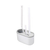 Maxbell 3Pcs Toilet Cleaning Brushes with Holder Sturdy for Household Hotel Bathroom White