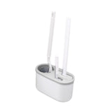 Maxbell 3Pcs Toilet Cleaning Brushes with Holder Sturdy for Household Hotel Bathroom White