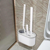 Maxbell 3Pcs Toilet Cleaning Brushes with Holder Sturdy for Household Hotel Bathroom White