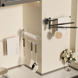 Maxbell Swivel Towel Rack Wall Mount Swing Towel Hanger for Bathroom Shower Room Clear