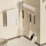 Maxbell Swivel Towel Rack Wall Mount Swing Towel Hanger for Bathroom Shower Room Clear