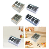 Maxbell Spice Canister Organizer Storage Spice Pots Shelf for Table Pantry Household 2 row 4 grids