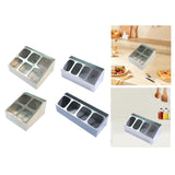 Maxbell Spice Canister Organizer Storage Spice Pots Shelf for Table Pantry Household 2 row 4 grids