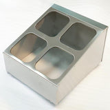 Maxbell Spice Canister Organizer Storage Spice Pots Shelf for Table Pantry Household 2 row 4 grids