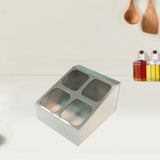 Maxbell Spice Canister Organizer Storage Spice Pots Shelf for Table Pantry Household 2 row 4 grids