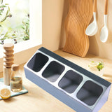 Maxbell Spice Canister Organizer Storage Spice Pots Shelf for Table Pantry Household 1 row 4 grids