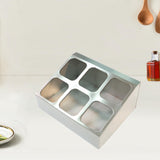 Maxbell Spice Canister Organizer Storage Spice Pots Shelf for Table Pantry Household 2 row 6 grids