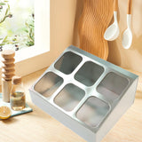 Maxbell Spice Canister Organizer Storage Spice Pots Shelf for Table Pantry Household 2 row 6 grids