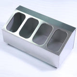 Maxbell Spice Canister Organizer Storage Spice Pots Shelf for Table Pantry Household 4 grids